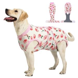 Surgery Dog Recovery Suit W/ soft cone WATERMELON PRINT